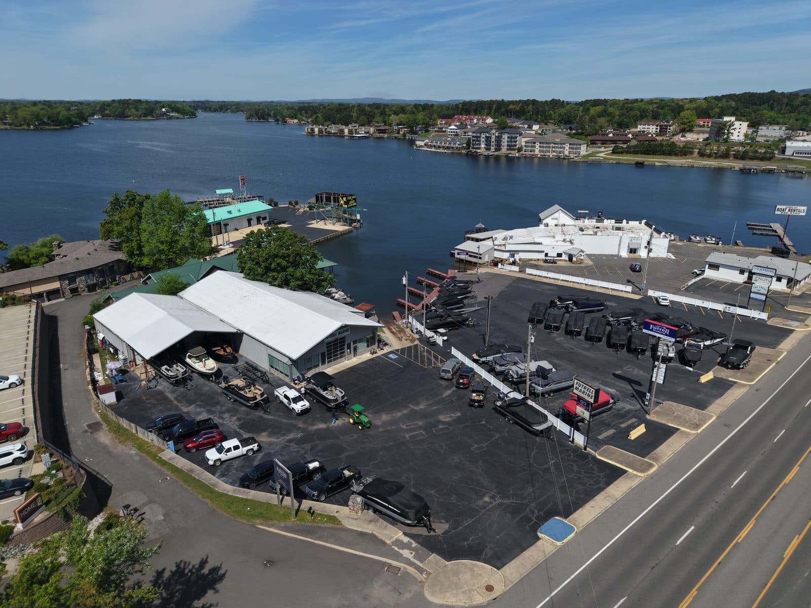 Marina & boat dealer on the lake